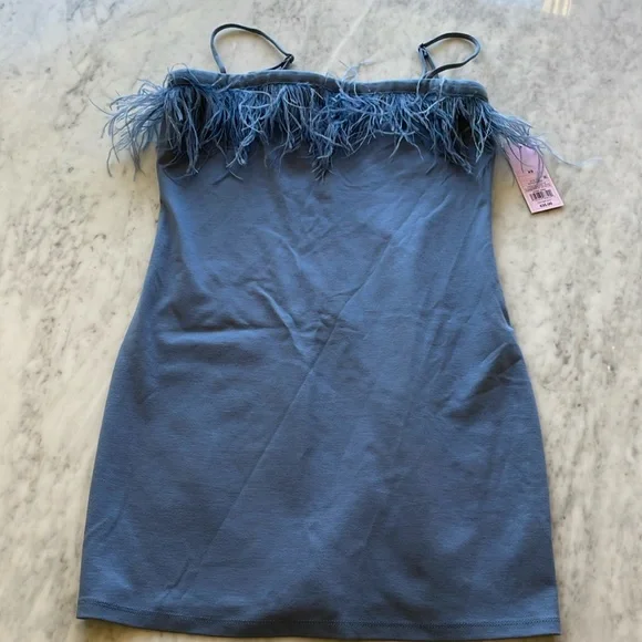 Target Wild Fable Fur Trim Mini Dress - Picture 1 of 5